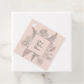 Eenvoudige Chic Blush Line Drawn Flowers Floral Bedankjes Labels (In situ)