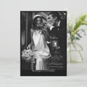 Eenvoudige Chic Budget Foto Huwelijk Dankkaart Kaart (Staand voorkant)
