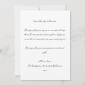 Eenvoudige Chic Budget Foto Huwelijk Dankkaart Kaart (Achterkant)