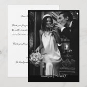 Eenvoudige Chic Budget Foto Huwelijk Dankkaart Kaart (Voorkant / Achterkant)