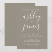 Eenvoudige Chic Calligrafie Gevoelde Wol Grijze Tr Kaart (Voorkant / Achterkant)