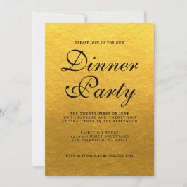 Eenvoudige Chic Calligrafie Gouden Eetfeest Kaart