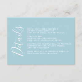 Eenvoudige Chic Calligrafie Huwelijksdetails Bijla Informatiekaartje