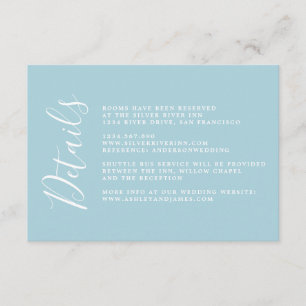 Eenvoudige Chic Calligrafie Huwelijksdetails Bijla Informatiekaartje