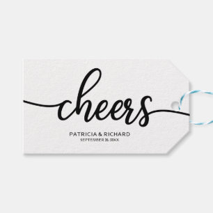 Eenvoudige Chic Calligrafie Wijnfleslabels met Gel Cadeaulabel