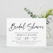 Eenvoudige Chic Calligraphy Bridal Shower Invitati Kaart (Staand voorkant)