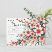 Eenvoudige Chic Cherry Blossom Wedding Save The Date (Staand voorkant)