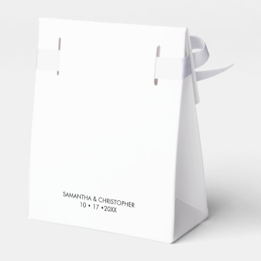 Eenvoudige chic dank u gepersonaliseerde bruiloft bedankdoosjes (Achterkant)