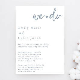 Eenvoudige Chic Dusty Blue Intieme Courthouse brui Kaart