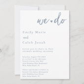 Eenvoudige Chic Dusty Blue Intieme Courthouse brui Kaart (Voorkant)