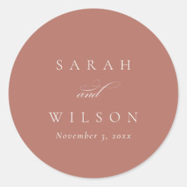 Eenvoudige chic Elegant Script Black Navy Wedding  Ronde Sticker