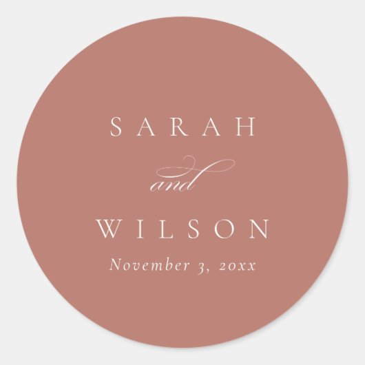 Eenvoudige chic Elegant Script Black Navy Wedding  Ronde Sticker (Voorkant)