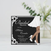 Eenvoudige Chic Elegant White Bridal Shower Uitnod Kaart (Staand voorkant)