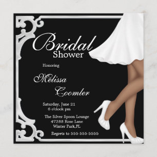 Eenvoudige Chic Elegant White Bridal Shower Uitnod Kaart