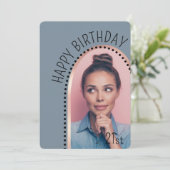 Eenvoudige Chic Elke Leeftijd Verjaardag Roos Gold Kaart (Staand voorkant)