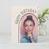 Eenvoudige Chic Elke Leeftijd Verjaardag Roos Gold Kaart (Staand voorkant)