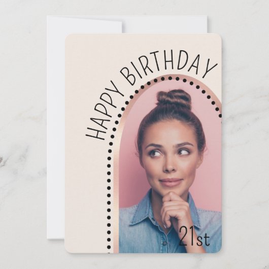 Eenvoudige Chic Elke Leeftijd Verjaardag Roos Gold Kaart (Voorkant)