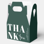 Eenvoudige Chic Emerald Green Bold Dank u bruiloft Bedankdoosjes (Geopend)