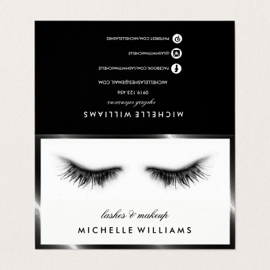 Eenvoudige Chic Eyelash-uitbreidingen na verwijzin Visitekaartje (Buitenkant ongevouwen)