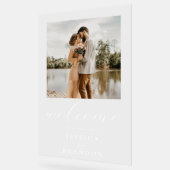 Eenvoudige Chic foto bruiloft welkom Acryl Bord (Hoek)