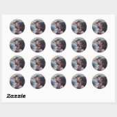 Eenvoudige Chic Foto Save the date Klassieke Stick Ronde Sticker (Vel)