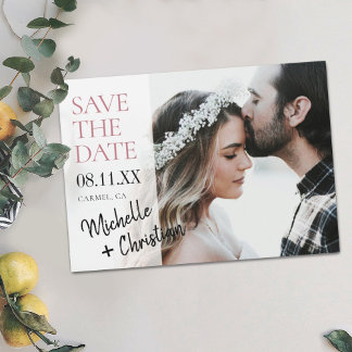 Eenvoudige Chic-fotoweduwnaar Save the Date Magnet Magnetische Uitnodiging