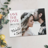 Eenvoudige Chic-fotoweduwnaar Save the Date Magnet Magnetische Uitnodiging
