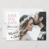 Eenvoudige Chic-fotoweduwnaar Save the Date Magnet Magnetische Uitnodiging (Voorkant)
