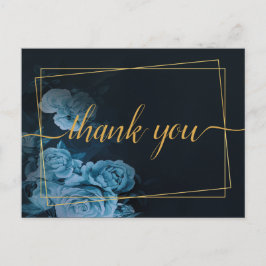 Eenvoudige Chic Gouden Geometrische Lijst  Bedankt Briefkaart