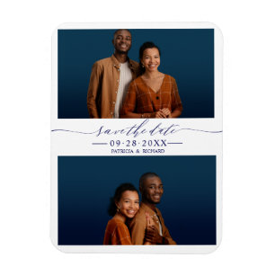 Eenvoudige Chic Huwelijk Save The Date 2 Foto Coll Magneet