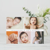 Eenvoudige Chic Introducing Baby foto's Dank u Kaart (Staand voorkant)