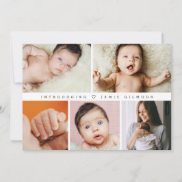 Eenvoudige Chic Introducing Baby foto's Dank u Kaart