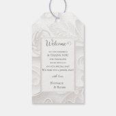 Eenvoudige Chic Ivory White Wedding Favoriet Dank  Cadeaulabel (Achterkant)