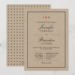 Eenvoudige Chic Kraft Typografie Trouwkaart Kaart