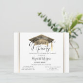 Eenvoudige Chic Lijst Graduation Cap Afstuderen Kaart (Staand voorkant)