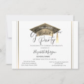 Eenvoudige Chic Lijst Graduation Cap Afstuderen Kaart (Voorkant)