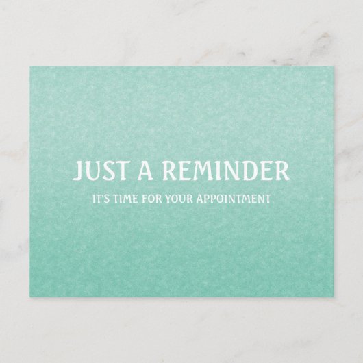 Eenvoudige Chic Mint Green Appointherinnering Briefkaart (Voorkant)