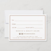 Eenvoudige Chic Modern Peach Typografie & Calligra (Achterkant)