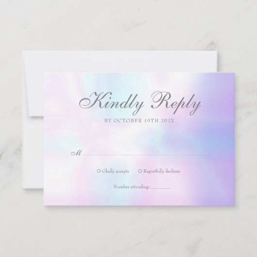 Eenvoudige Chic Moderne Parel RSVP Kaartje (Voorkant)