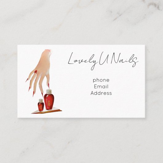 Eenvoudige Chic Nails Visitekaartjes (Voorkant)