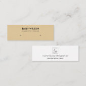 EENVOUDIGE CHIC OCHRE KRAFT STUD EARRING DISPLAY L MINI VISITEKAARTJE (Voorkant / Achterkant)