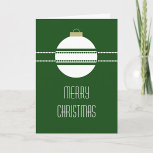 Eenvoudige Chic Ornament kerstKaart, groen Feestdagen Kaart