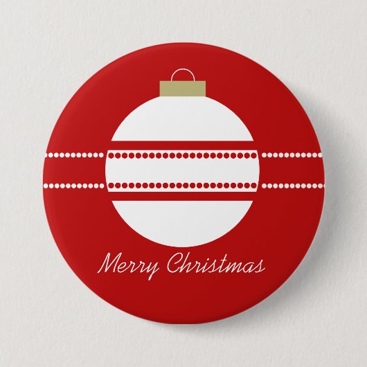 Eenvoudige Chic Ornament Kerstmis Button (Voorkant)
