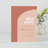 Eenvoudige chic perach terracotta arch na partij kaart (Staand voorkant)