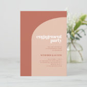 Eenvoudige chic perach terracotta arch verlofparti kaart (Staand voorkant)