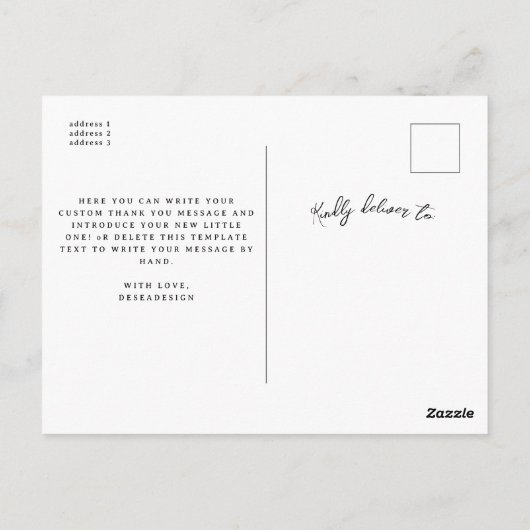 Eenvoudige Chic Photo Collage Liefde en Hart Dank  Briefkaart (Achterkant)