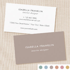 Eenvoudige Chic Professionele Minimalist Taupe Bro Visitekaartje