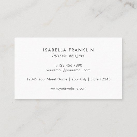 Eenvoudige Chic Professionele Minimalistische Terr Visitekaartje (Achterkant)