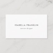 Eenvoudige Chic Professionele Minimalistische Wit Visitekaartje (Voorkant)