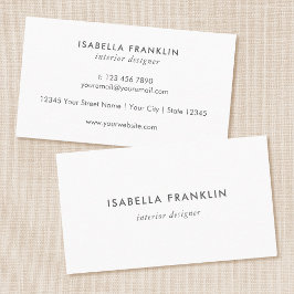 Eenvoudige Chic Professionele Minimalistische Wit Visitekaartje